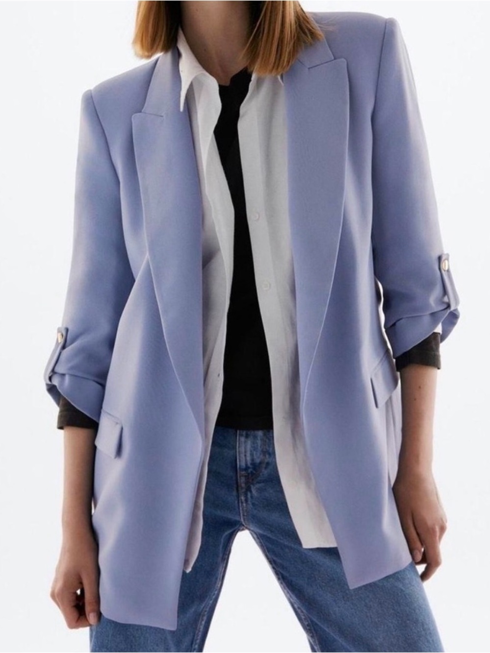 NWOT Zara Soft Periwinkle Tailored Blazer